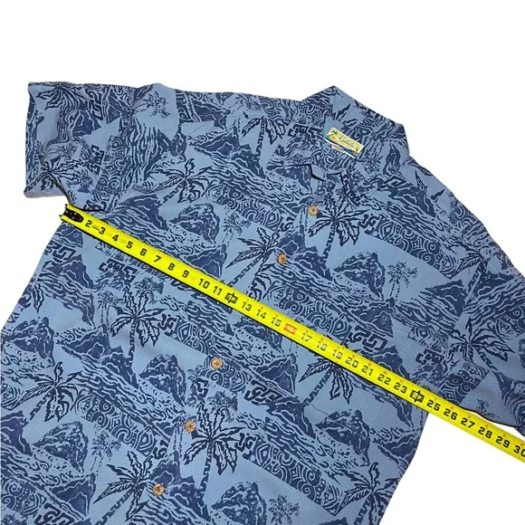 Kahala 100% silk Hawaiian style button down shirt men’s size L - Picture 7 of 8